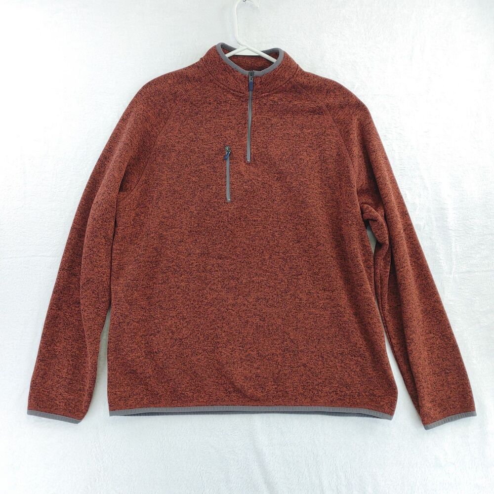 Johnnie-O Men's XL Red Rock Heathered 1/4 Zip Pullover Fleece JMKO1430